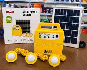 20w Portable Solar Home Lighting Kit 3 Bulbs Fm Radio Phone Charging