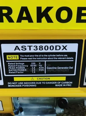 Astra Korea Gasoline Engine Petrol Powered 3.8kva Generator