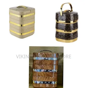 Decorative Tiered Thermal Lunch/Food Carrier - Multicolor
