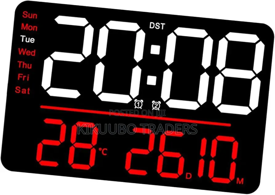 Led Digital Clock With Temperature Display, Calendar, Time and Alarm