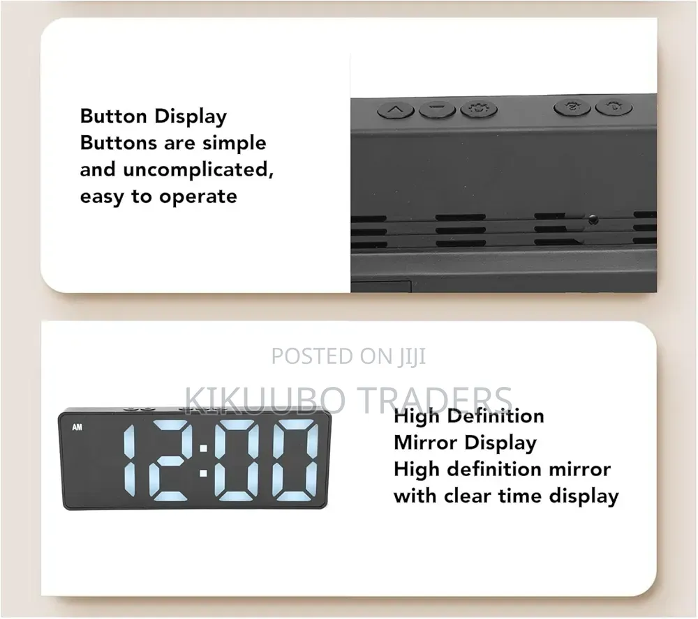 Digital Alarm Clock With Led Time Display