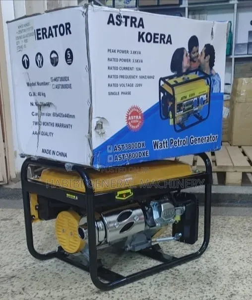 Gasoline /Petrol Powered Key Start Astra Korea 3.8kva Generator