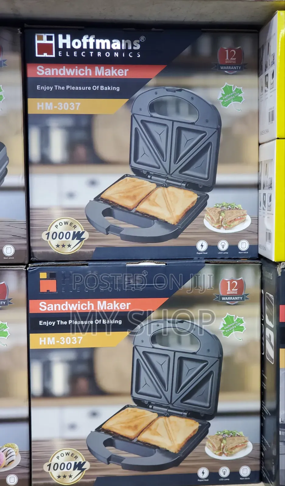 2 Slice Sandwich Maker Machine - Quick and Even Heating