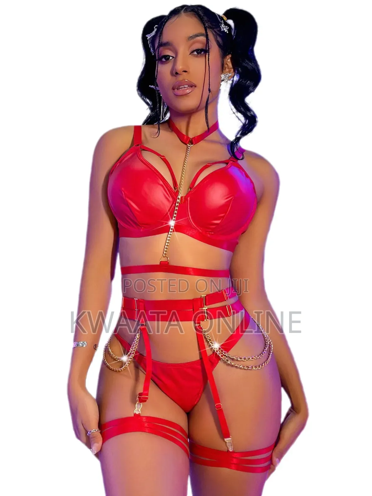 Women's Sexy Lingerie Set Garter Belt Teddy Body Chains Rave Sleepwear