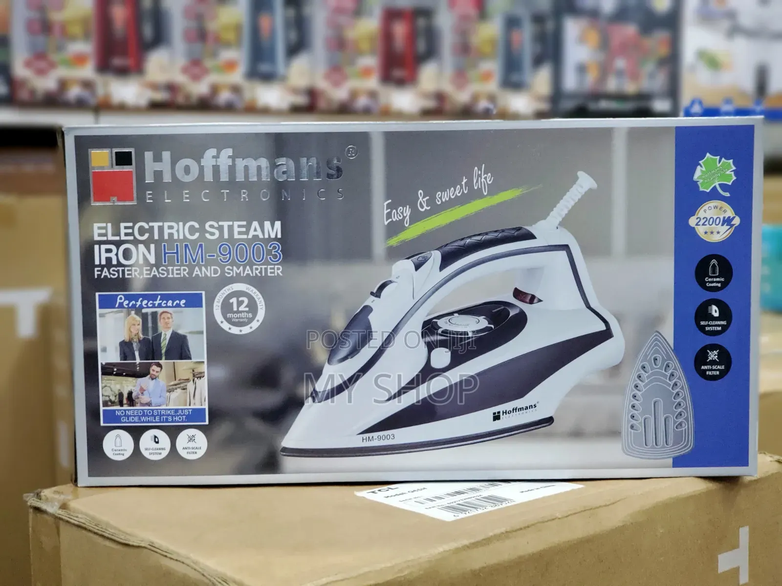 Powerful Steam Iron Box - Non Stick Soleplate Adjustable Temperature