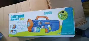Blue and Orange Electric Cartoon Bubble Gun Toy