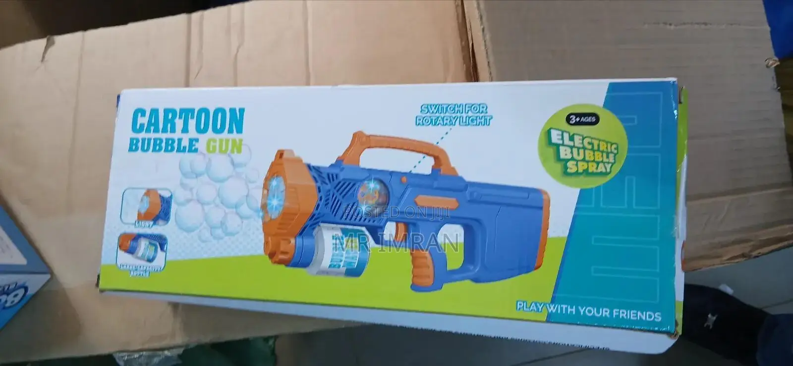 Blue and Orange Electric Cartoon Bubble Gun Toy