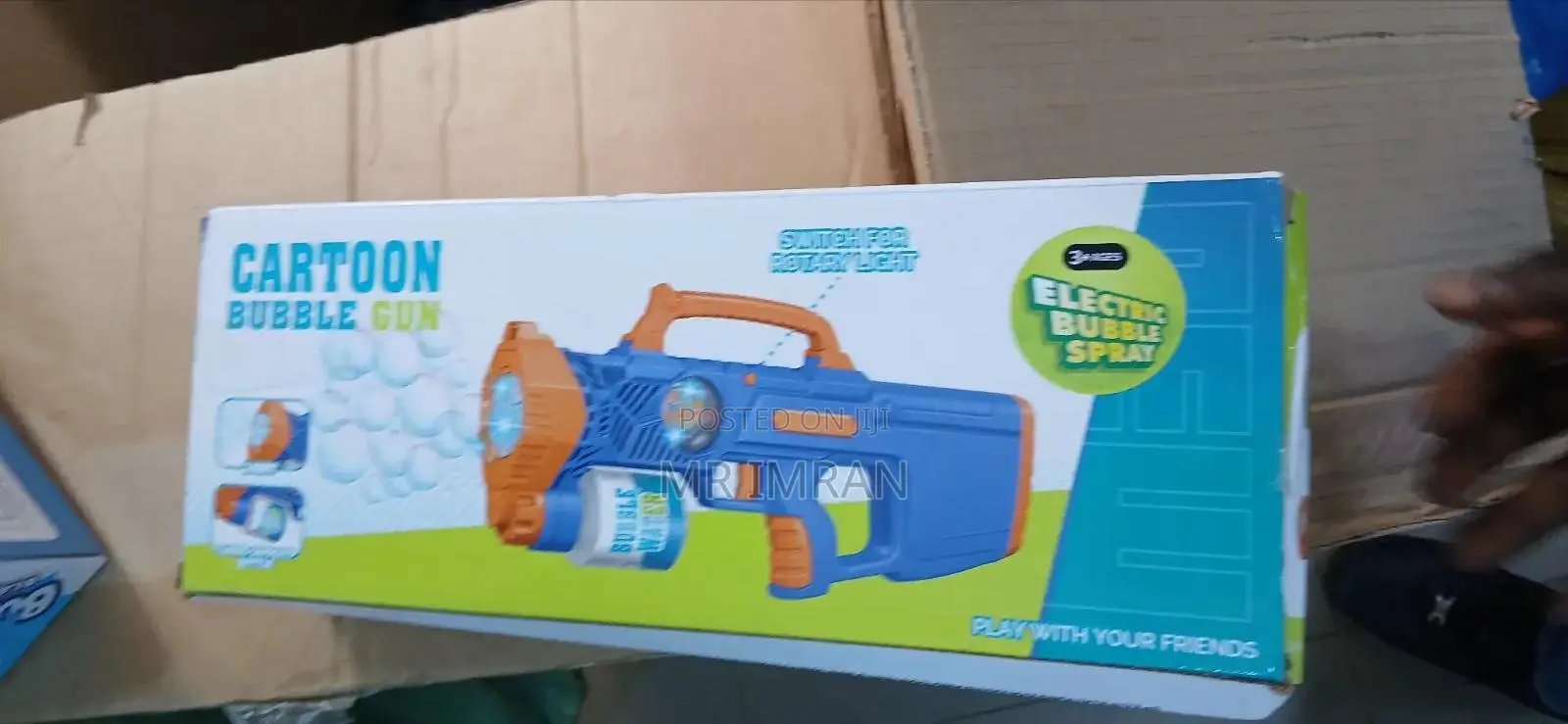Blue and Orange Electric Cartoon Bubble Gun Toy