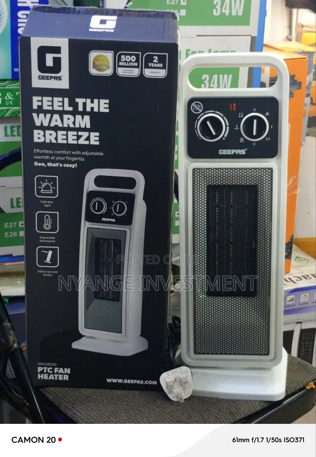 Geepas GRHW PTC Ceramic Fan Heater. Heater Fan