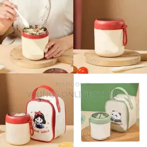 Portable Insulated Food Jar and Lunch Bag Set - Multicolor