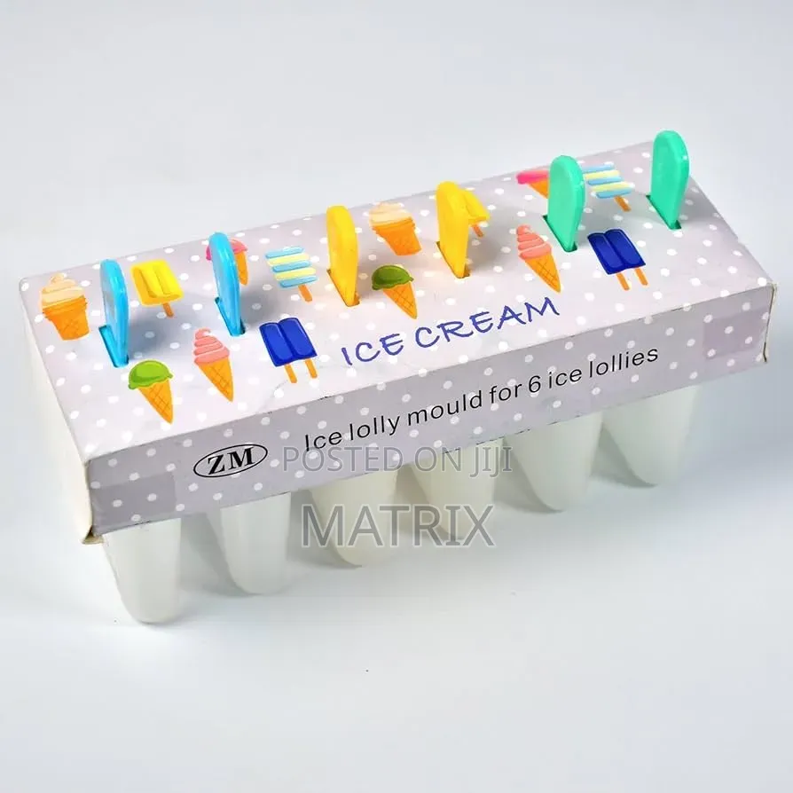 6 Ice Pop Makers, Popsicle Frozen Candy Lolly Ice Cream Moulds Tray