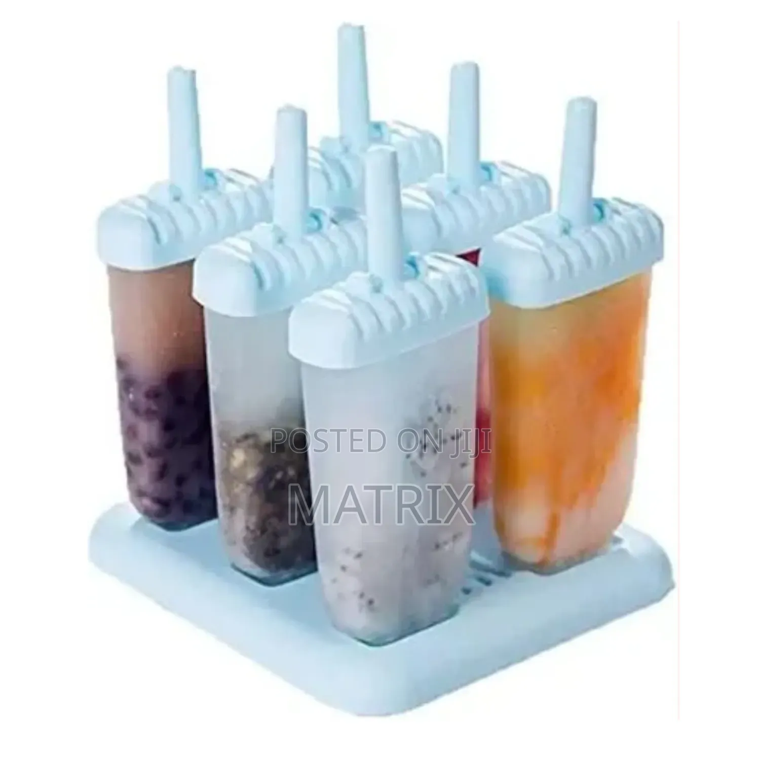 6 Ice Pop Makers, Popsicle Frozen Candy Lolly Ice Cream Moulds Tray