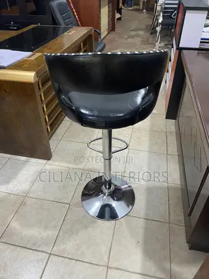 Black Leather Stool