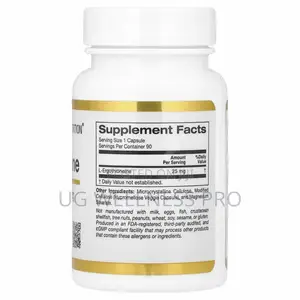 California Gold Nutrition Ergothioneine, 25 Mg, 90 Veg Capsules