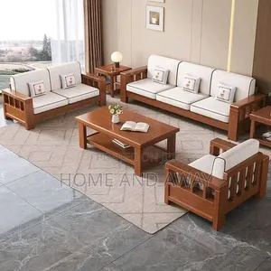 6 Seaters Wooden Sofas With Cushions 3,800,000/- Any Colour + Delivery