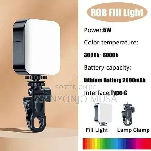 Ay-83 Usb-c Rechargeable Rgb Pocket Video Light -compact Led