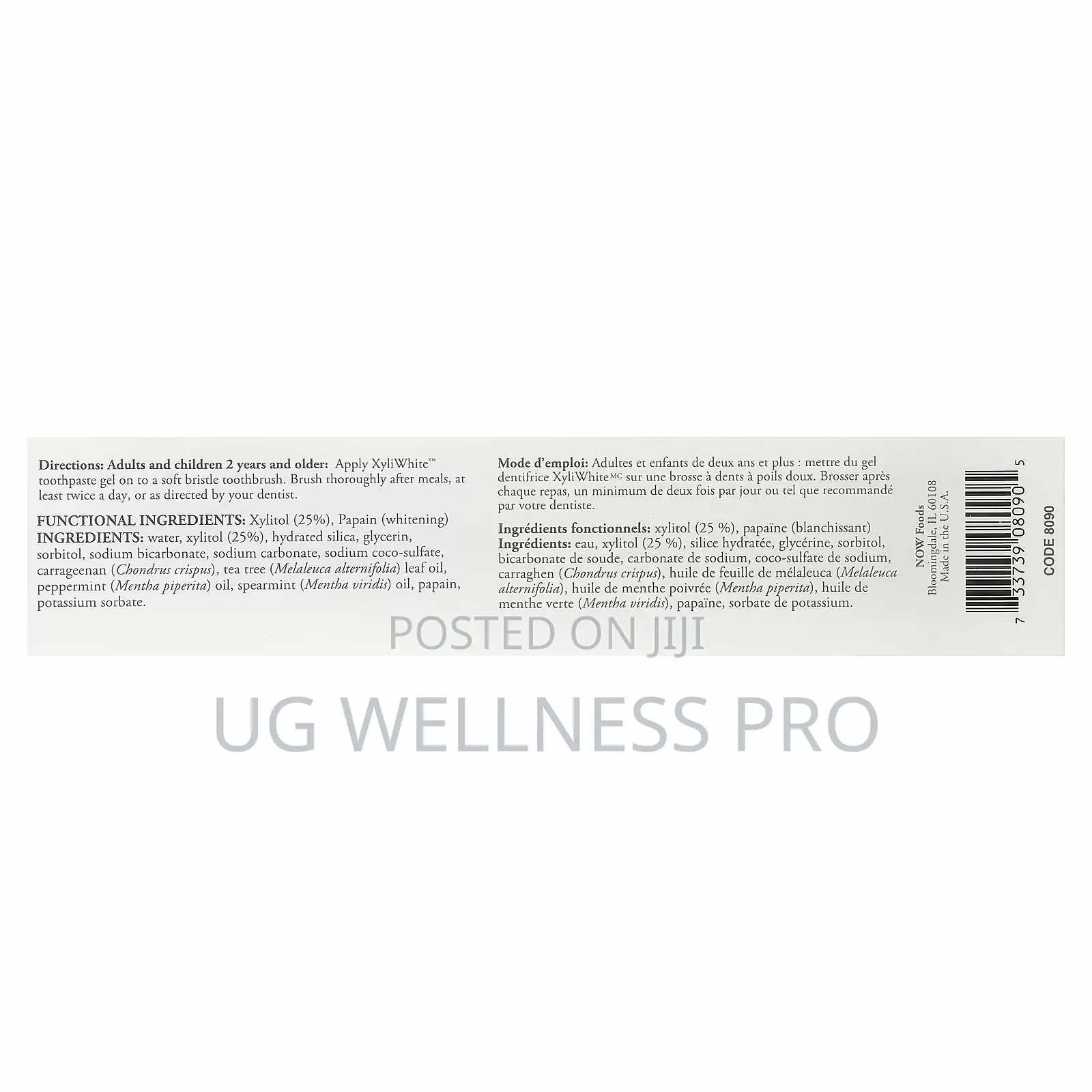 Now Food Solutions Xyliwhitetm Toothpaste Gel, Refreshmint, 181g