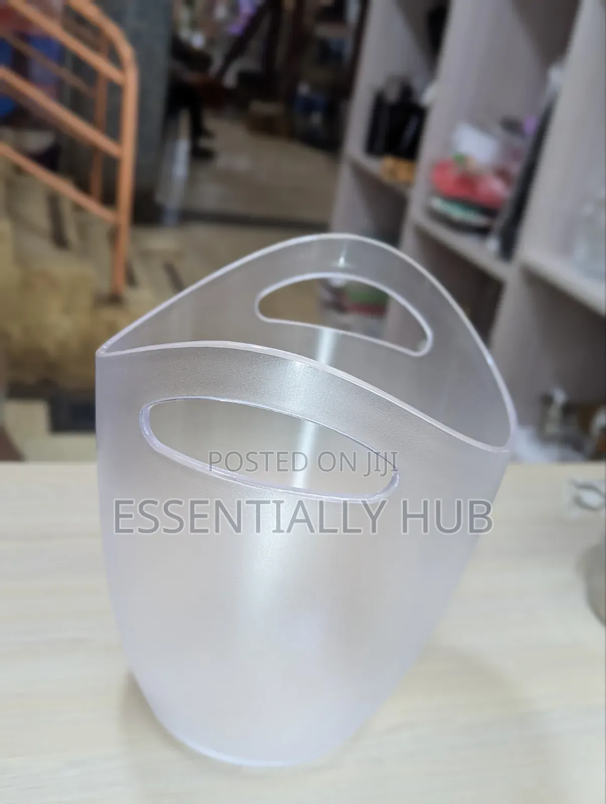 Double _Handled 4l Plastic Ice Bucket Transparent Shape for Beer