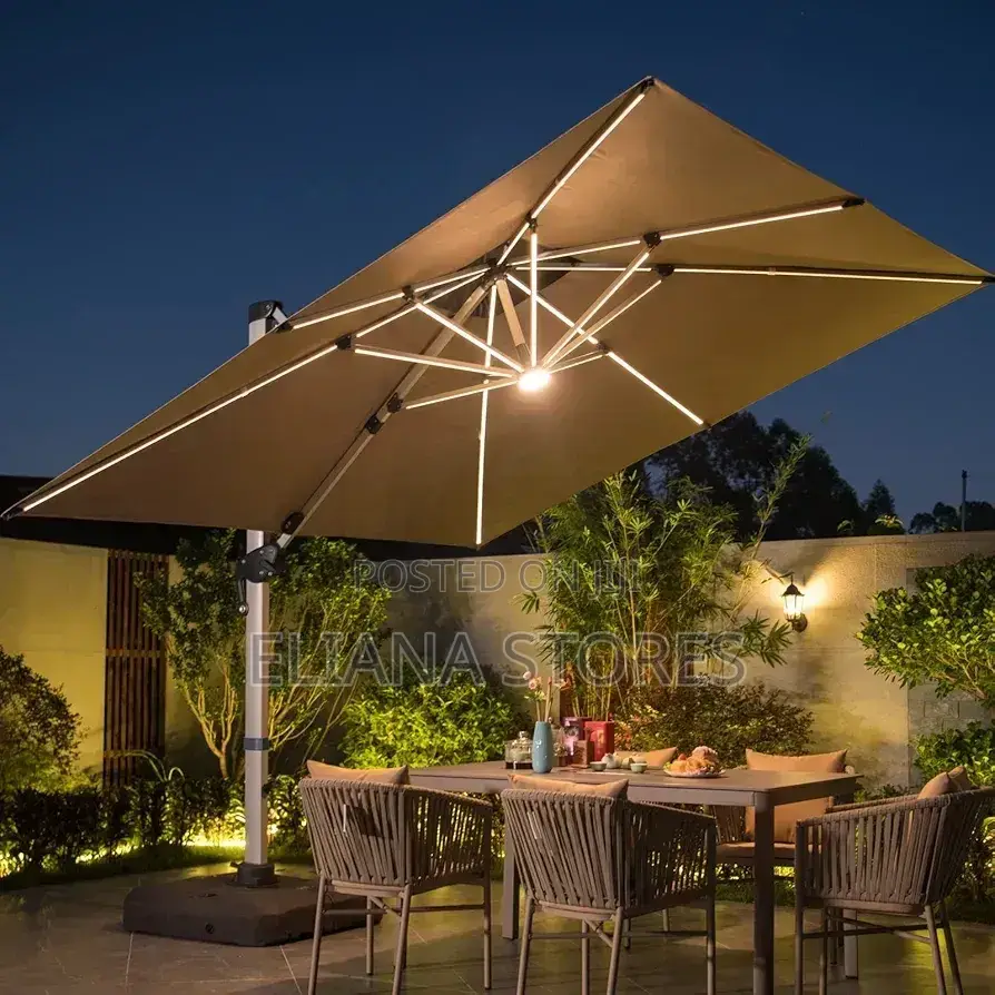 Sky Outdoor Cantilever Patio Umbrella With Lights