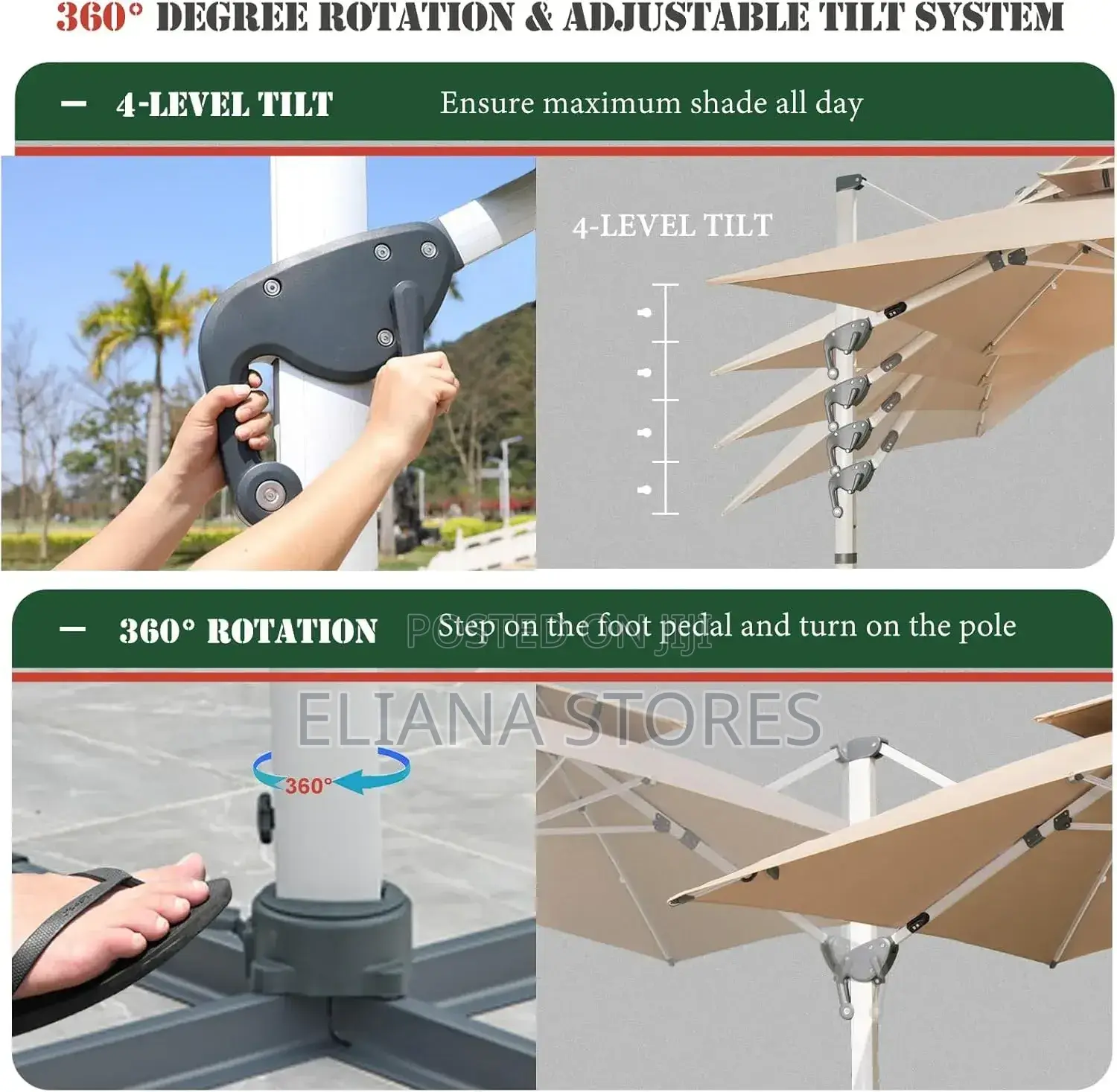 Sky Outdoor Cantilever Patio Umbrella With Lights