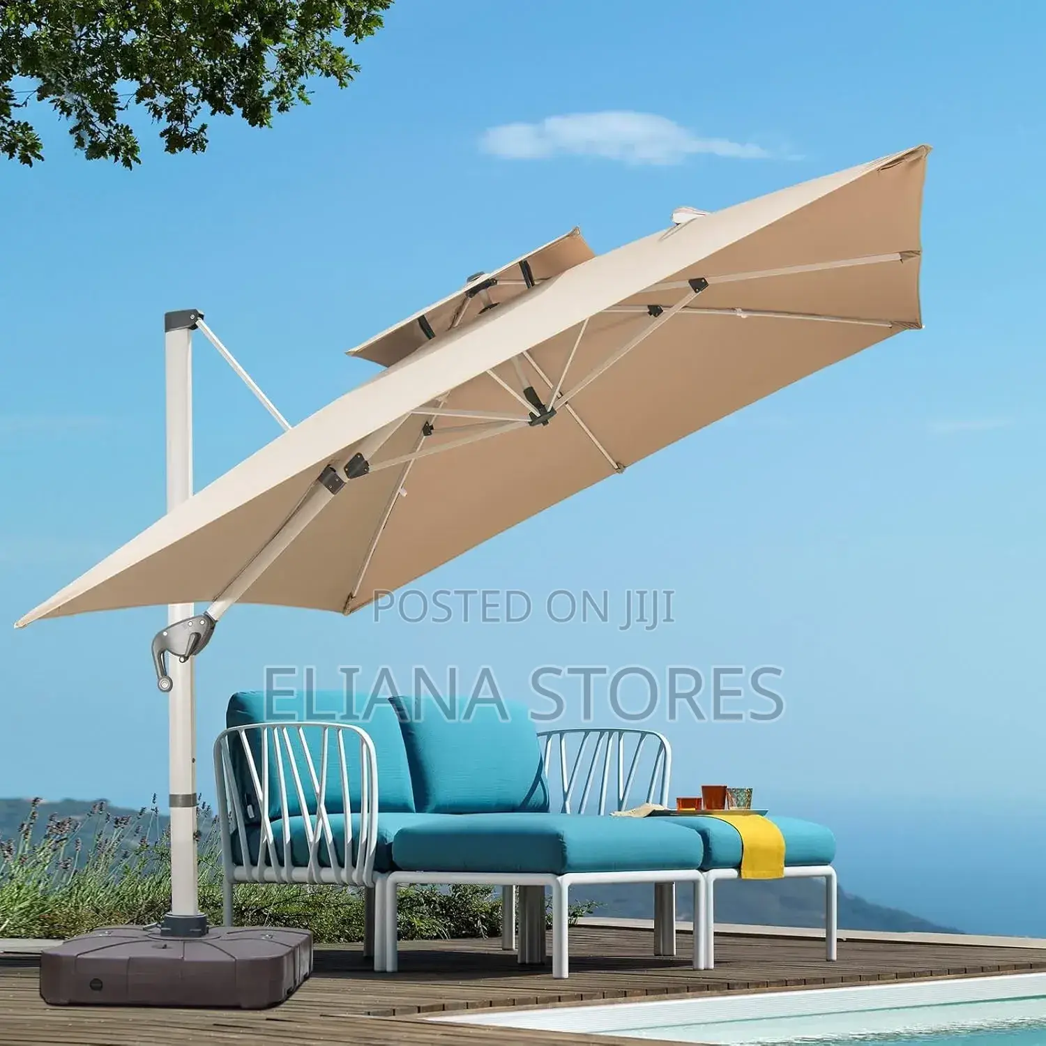 Sky Outdoor Cantilever Patio Umbrella With Lights