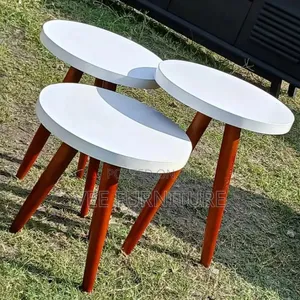 3-Piece White Nesting Tables Set – Modern Glossy Finish