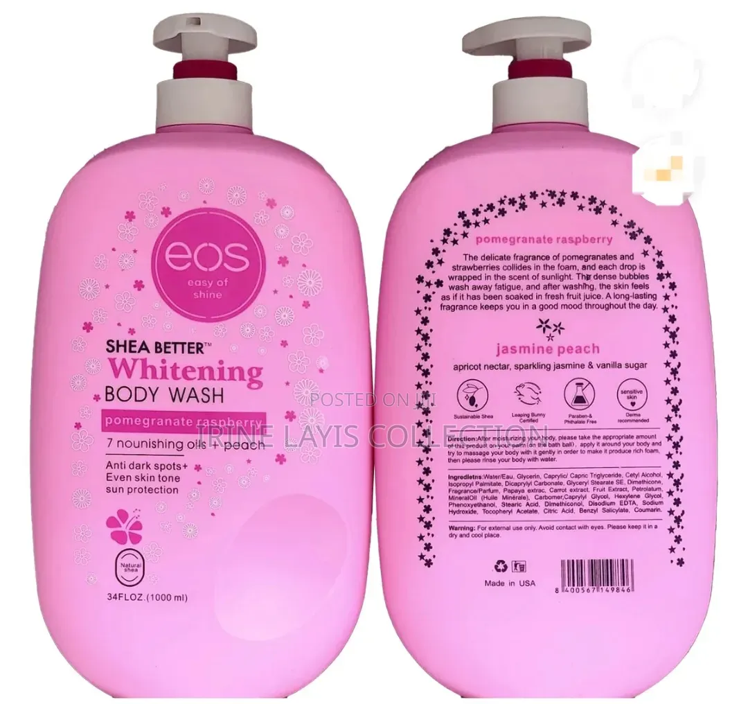 1000ml Bottle of Eos Shea Better Pomegranate Raspberry Body Wash.