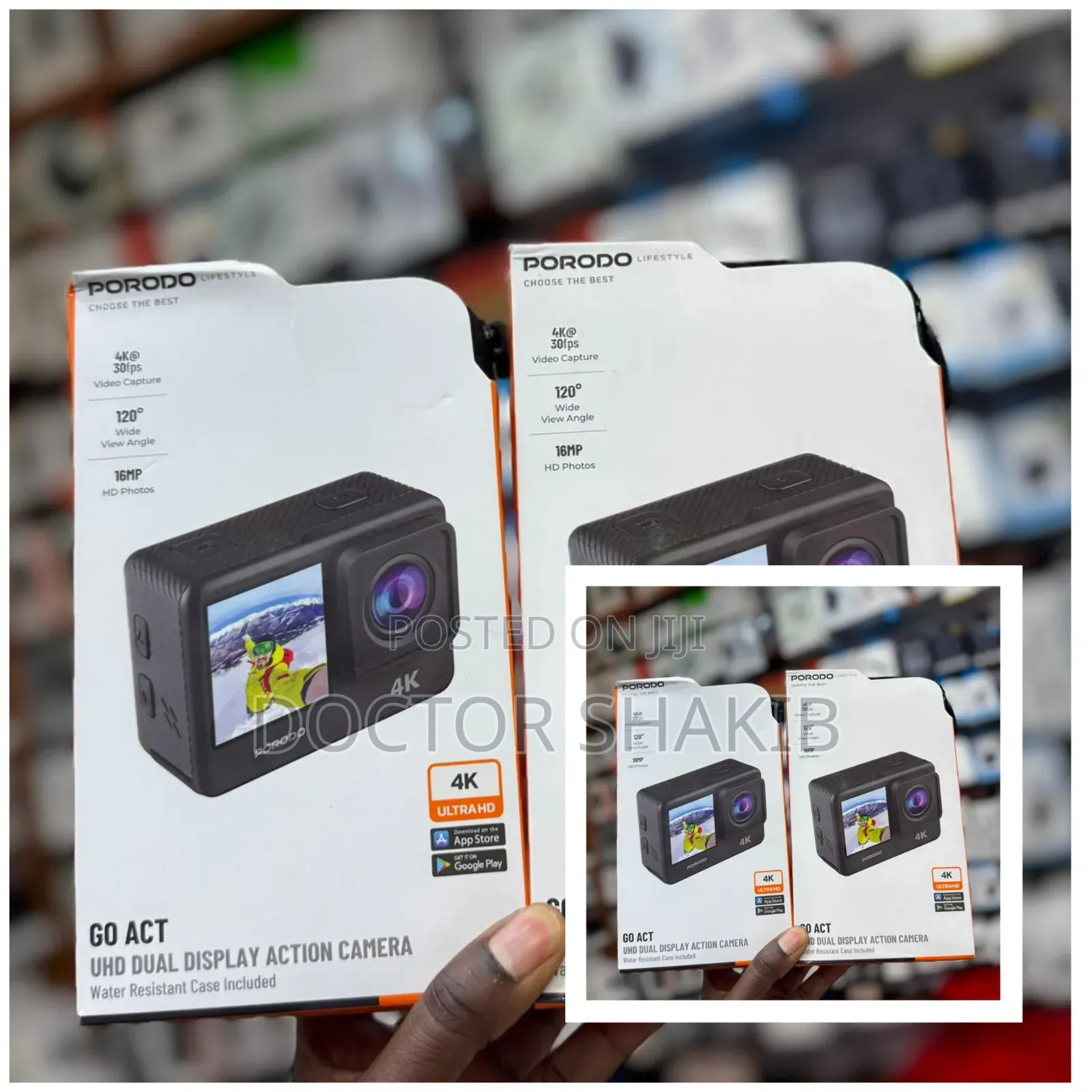 Porodo Uhd Dual Display Action Camera (Model Pd-4kacam)