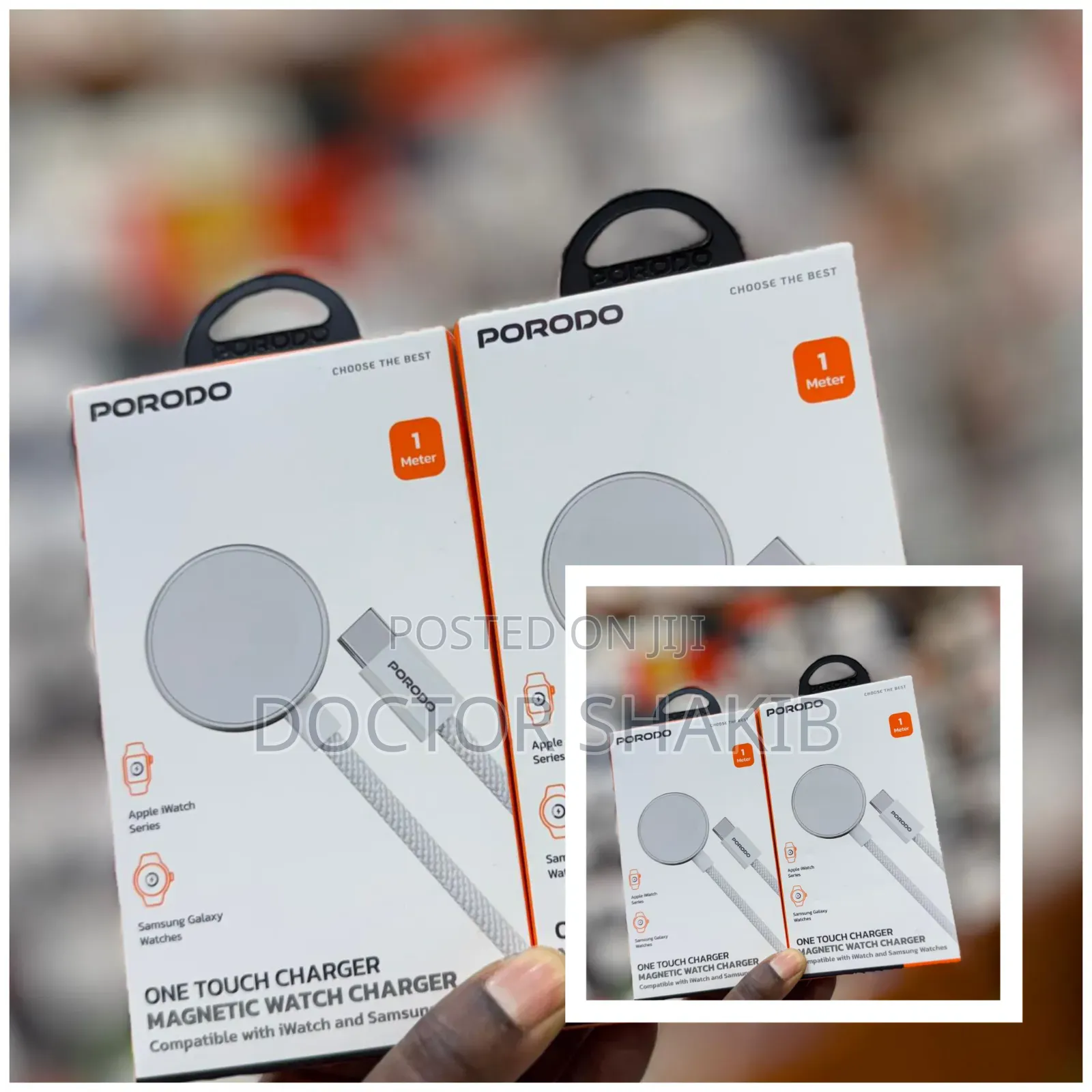 Porodo One Touch Magnetic Watch Charger -