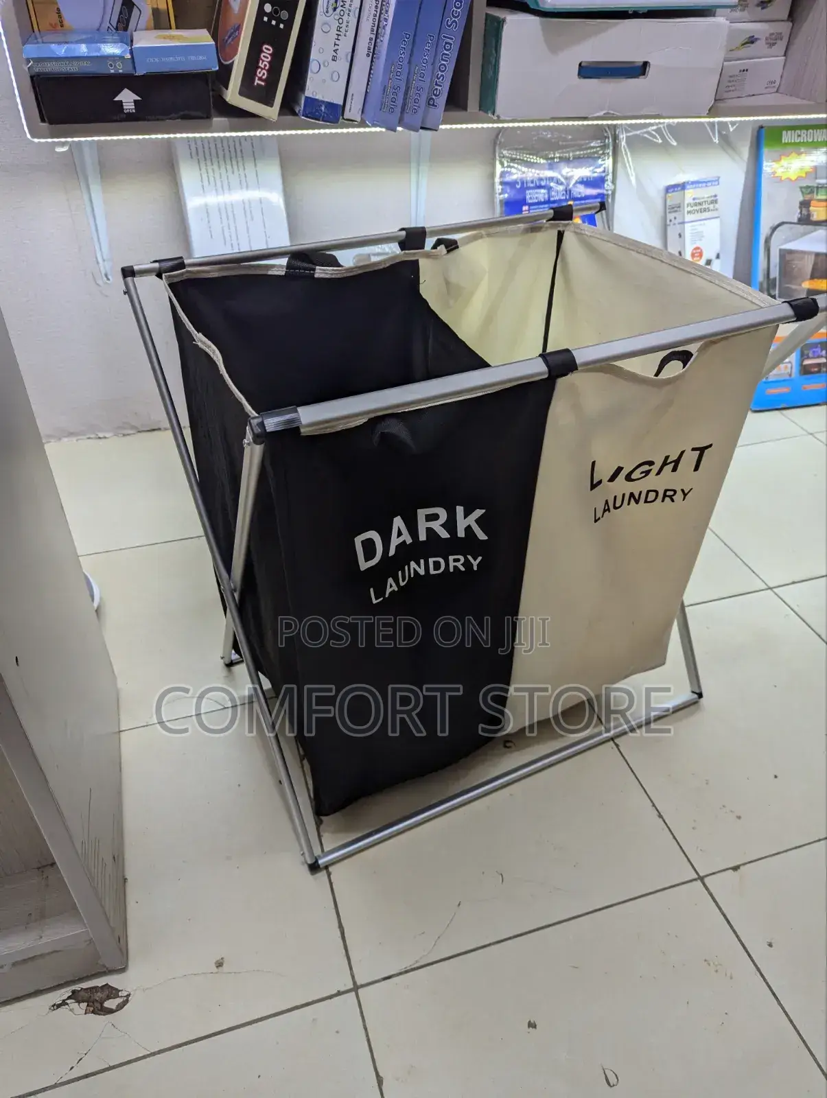 Laundry Basket Clothes Hamper Organizer Sorter Storage Foldable 2area