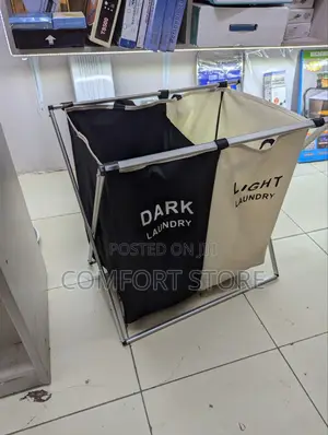 Laundry Basket Clothes Hamper Organizer Sorter Storage Foldable 2area