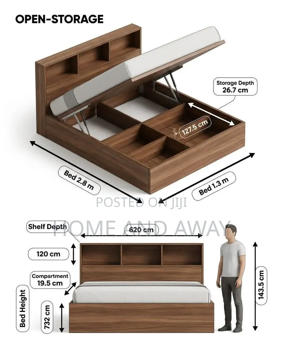 Storage Wooden Beds in Any Colour or Size From 1,600,000/- Order Now