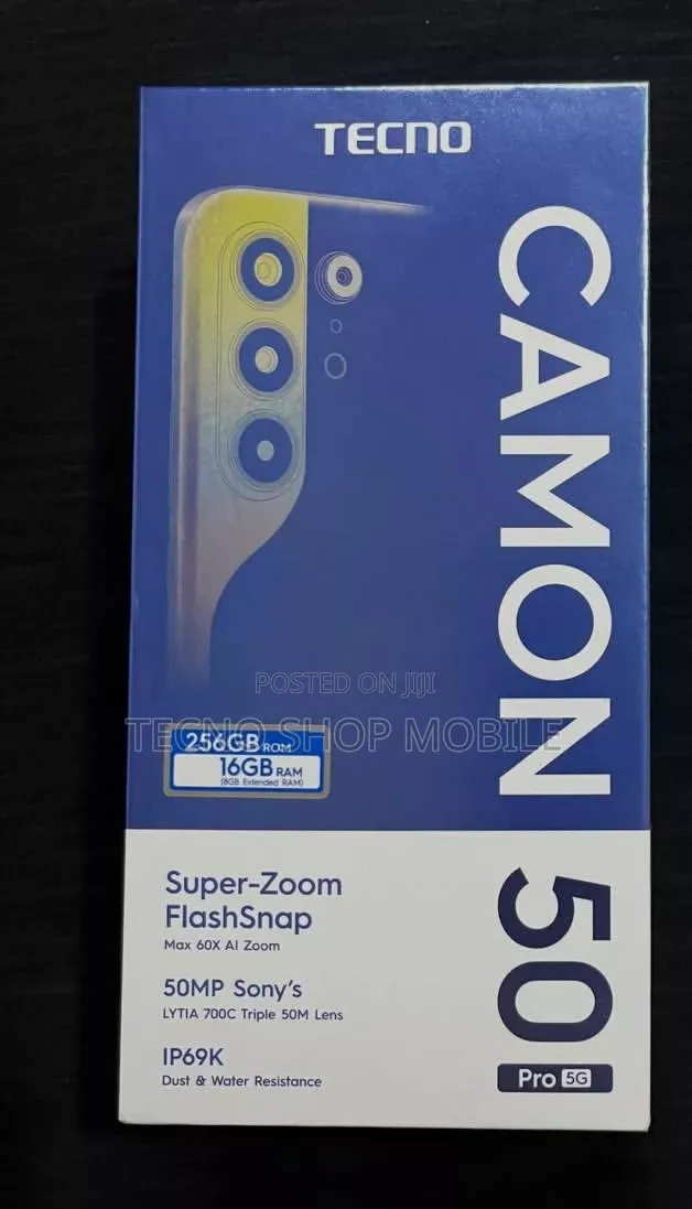 New Tecno Camon 50 Pro 256 GB Black