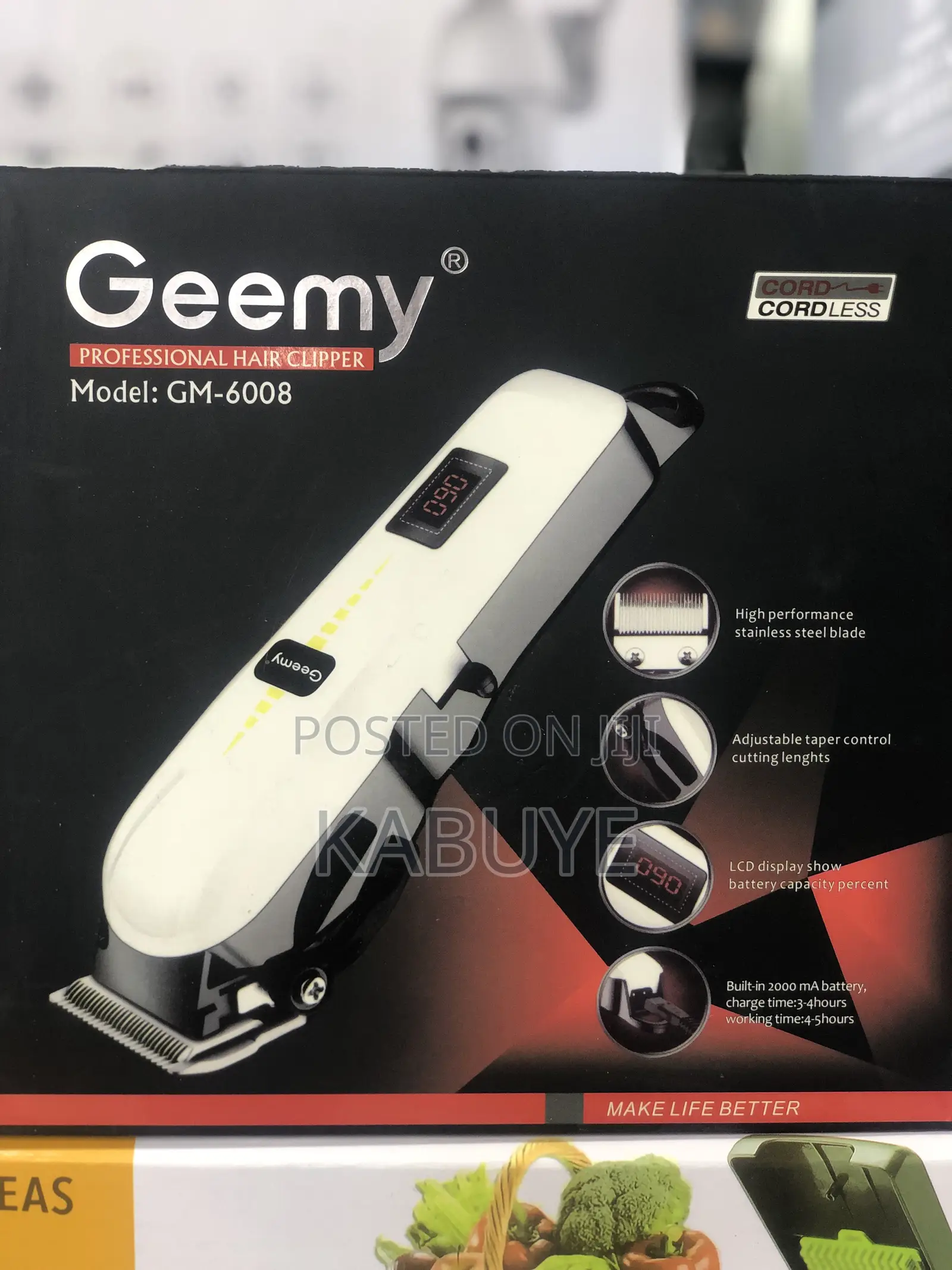 Geemy Rechargeable Professional Hair Clipper.