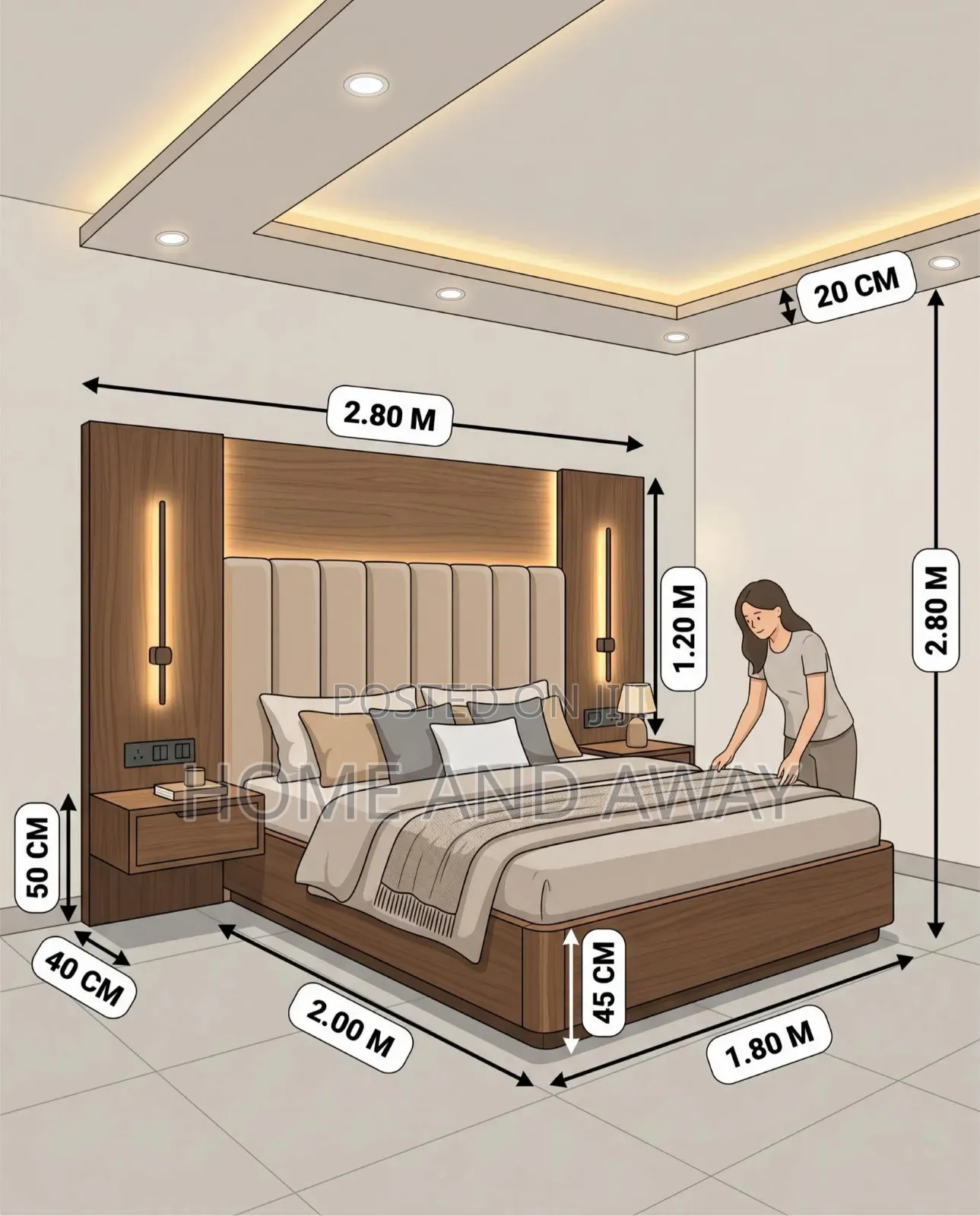 Wall Panel King-Size Wooden Beds Order Now Any Design
