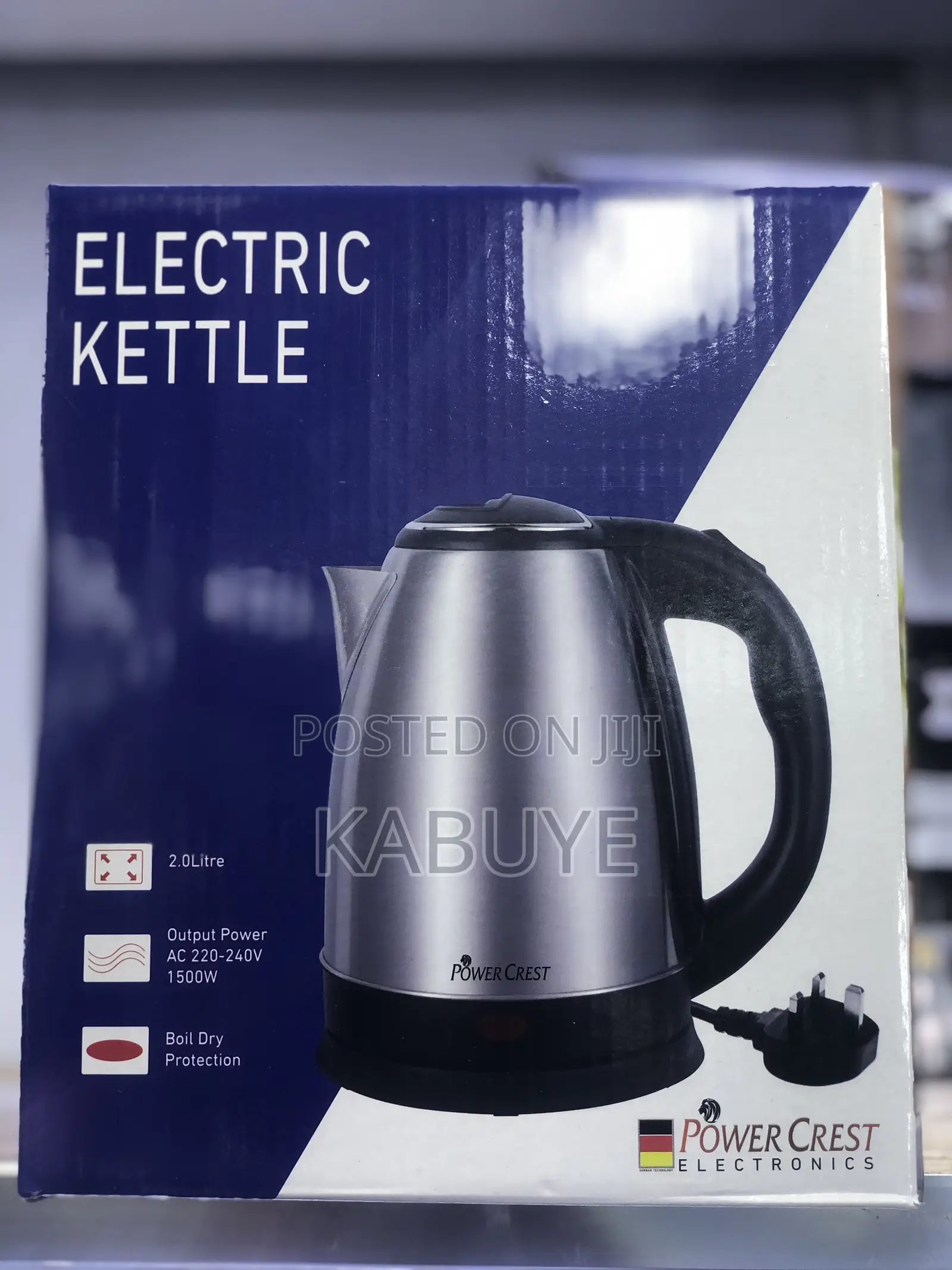 Power Crest 2.0l Stainless Steel Electric Kettle.