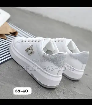 Women's White Platform Sneakers