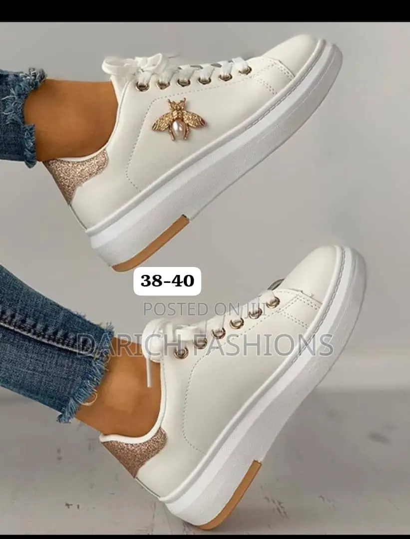 Women's White Platform Sneakers