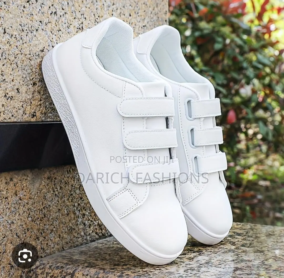Women White Velcro Casual Sneakers