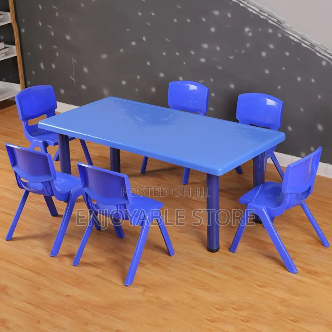 Kindergarten Study Plastic Kids Table and Chairs Set
