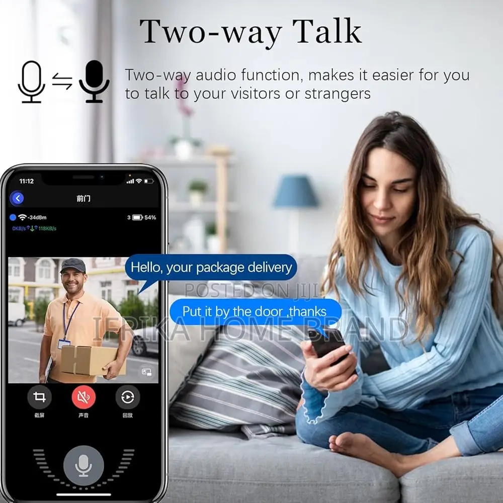 Smart Wireless Remote Video Doorbell, Camera Wireless Intercom Doorbel
