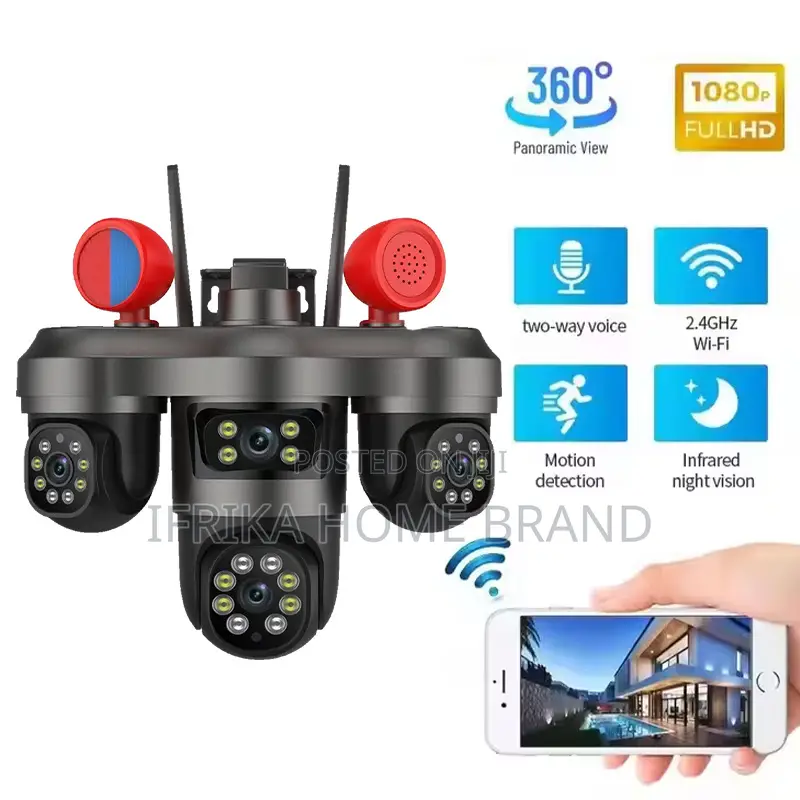 4g Triple-Lens Solar-Powered Security Camera System