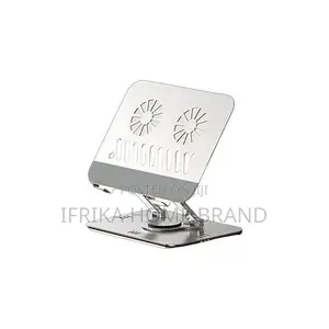 Aluminum Alloy Laptop Stand With 360° Rotation and Dual Cooling Fans.
