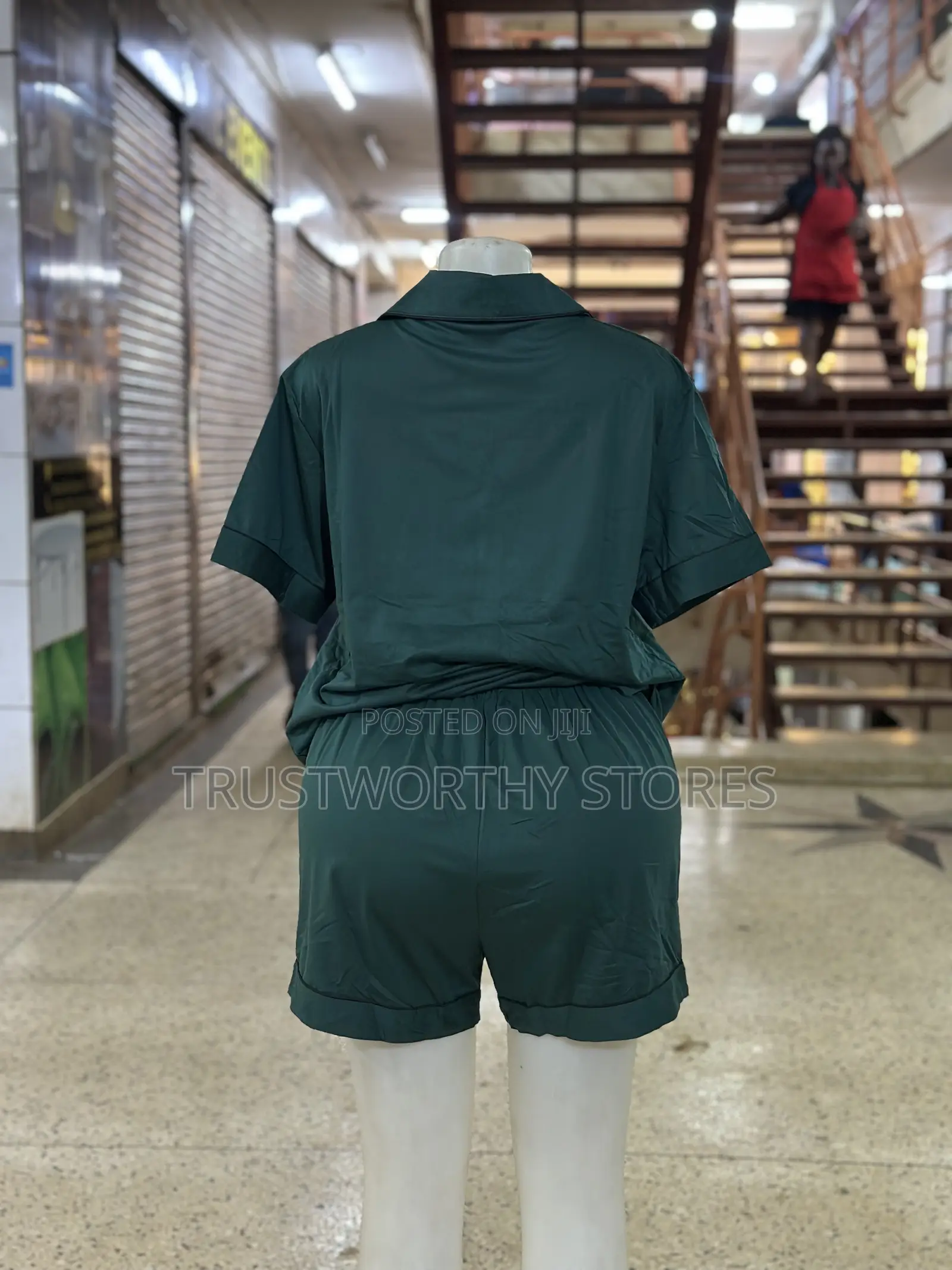 Green Short Sleeved Pajama - Cotton