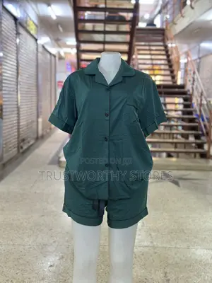 Green Short Sleeved Pajama - Cotton