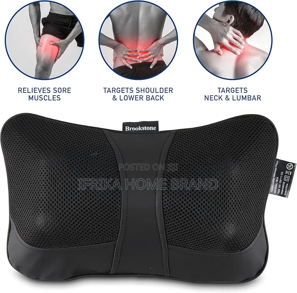 Neck Back Massager Pillow With Shiatsu Kneading Massage Heat Functio