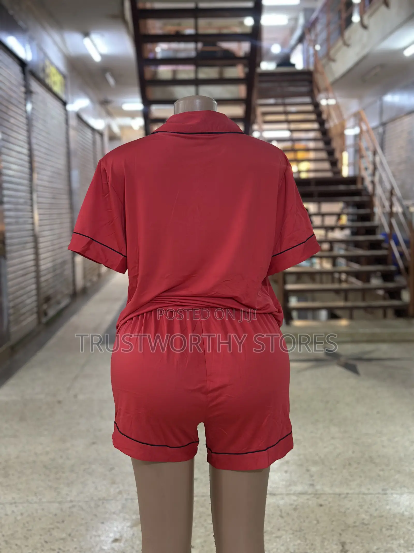 Red Short Sleeved Nightwear - Cotton
