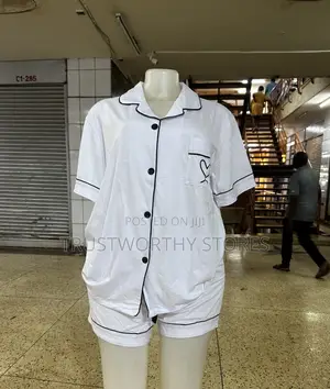 White Short Sleepwear - Cotton