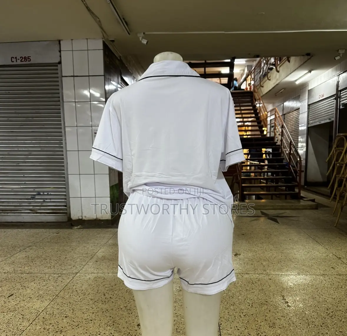 White Short Sleepwear - Cotton