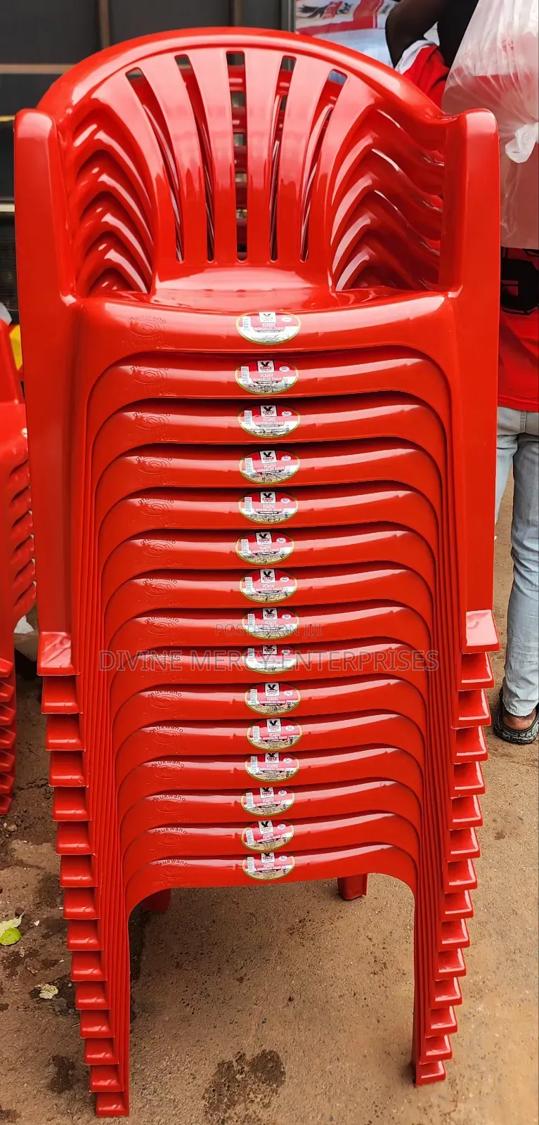 Plastic Red Armed Chair